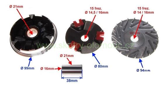 Variátor sport 2T 50-70ccm /16mm - CPI, Keeway