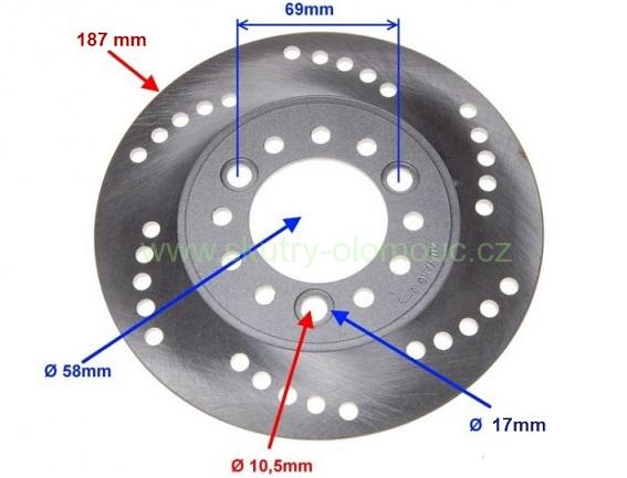 Kotouč zadní brzdy - prům. 187mm