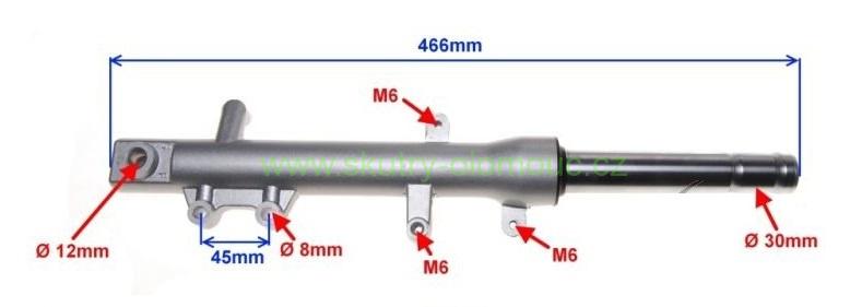 přední tlumič pravý 466mm
